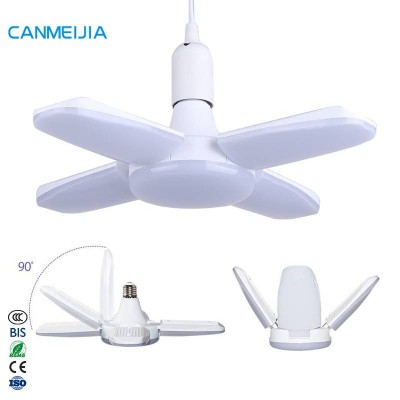 30w 40w 45w 60w Fan Blade Led Bulb 110v 220v Ceiling Adjustable Foldable Football Led 3 4 5 Leaf Lamp Ampoule Led Light